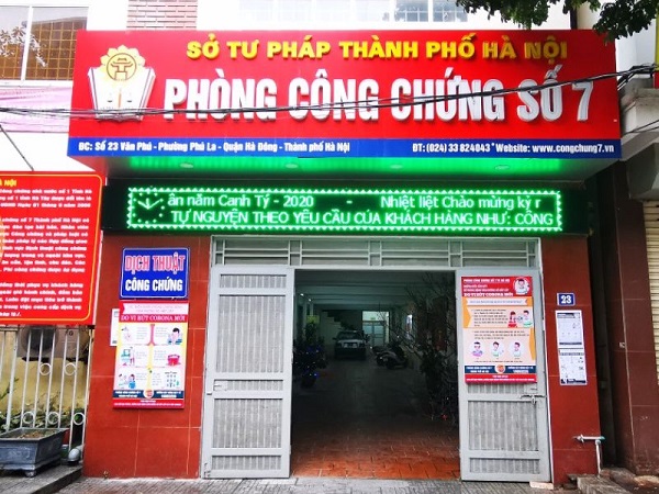 Văn phòng công chứng Hà Đông